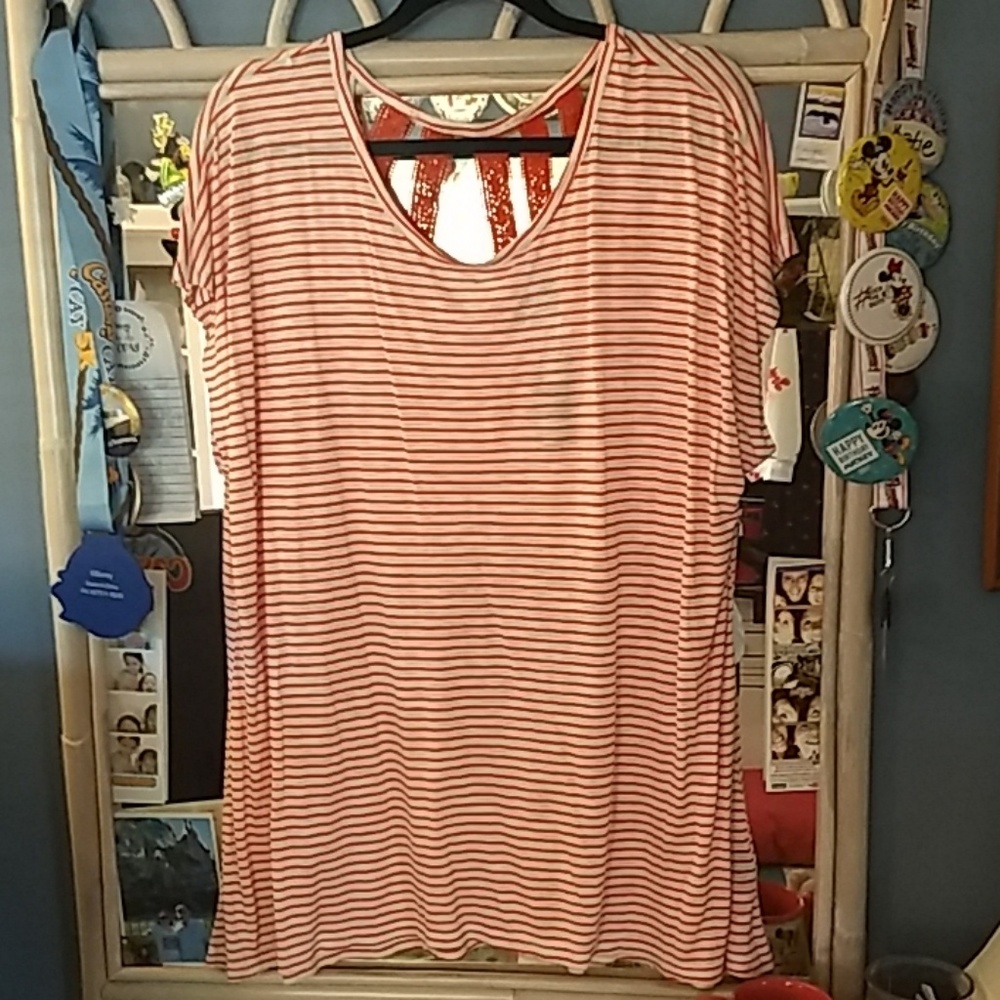 Orange Striped Top Lane Bryant sz 18/20